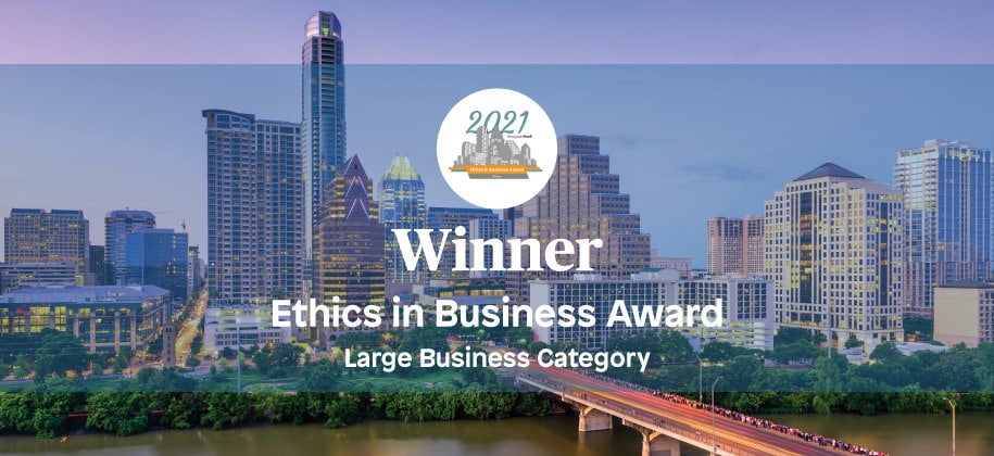 Winner Ethics in Business Award Large Business Category