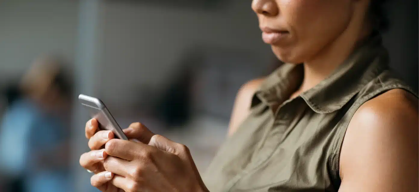 Woman looking at her phone