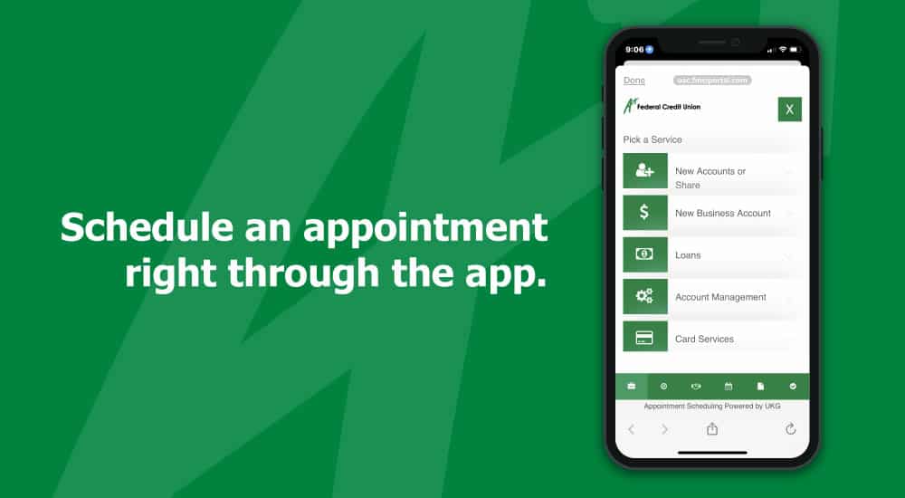 Schedule an appointment right through the app.